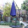 imageSunnyglade 10Ft Outdoor Adjustable Offset Cantilever Hanging Patio Umbrella TanNavy Blue