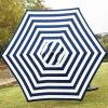 imageSunnyglade 75 Patio Umbrella Outdoor Table Market Umbrella with Push Button TiltCrank 6 Ribs TanBlue and White