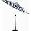 imageSunnyglade 75 Patio Umbrella Outdoor Table Market Umbrella with Push Button TiltCrank 6 Ribs TanBlue and White