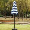 imageSunnyglade 75 Patio Umbrella Outdoor Table Market Umbrella with Push Button TiltCrank 6 Ribs TanBlue and White