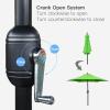 imageSunnyglade 75 Patio Umbrella Outdoor Table Market Umbrella with Push Button TiltCrank 6 Ribs TanGrass Green
