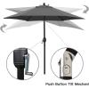 imageSunnyglade 75 Patio Umbrella Outdoor Table Market Umbrella with Push Button TiltCrank 6 Ribs TanGrey