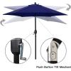 imageSunnyglade 75 Patio Umbrella Outdoor Table Market Umbrella with Push Button TiltCrank 6 Ribs TanNavy Blue
