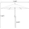 imageSunnyglade 75 Patio Umbrella Outdoor Table Market Umbrella with Push Button TiltCrank 6 Ribs TanNavy Blue