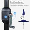 imageSunnyglade 75 Patio Umbrella Outdoor Table Market Umbrella with Push Button TiltCrank 6 Ribs TanNavy Blue