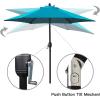 imageSunnyglade 75 Patio Umbrella Outdoor Table Market Umbrella with Push Button TiltCrank 6 Ribs TanTeal Blue