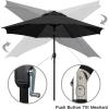 imageSunnyglade 9 Patio Umbrella Outdoor Table Umbrella with 8 Sturdy Ribs TanBlack