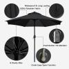 imageSunnyglade 9 Patio Umbrella Outdoor Table Umbrella with 8 Sturdy Ribs TanBlack