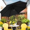 imageSunnyglade 9 Patio Umbrella Outdoor Table Umbrella with 8 Sturdy Ribs TanBlack