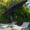 imageSunnyglade 9 Patio Umbrella Outdoor Table Umbrella with 8 Sturdy Ribs TanBlack