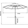 imageSunnyglade 9 Patio Umbrella Outdoor Table Umbrella with 8 Sturdy Ribs TanBlue