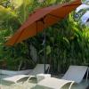 imageSunnyglade 9 Patio Umbrella Outdoor Table Umbrella with 8 Sturdy Ribs TanBrown