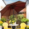 imageSunnyglade 9 Patio Umbrella Outdoor Table Umbrella with 8 Sturdy Ribs TanBrown