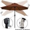 imageSunnyglade 9 Patio Umbrella Outdoor Table Umbrella with 8 Sturdy Ribs TanBrown