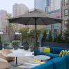 imageSunnyglade 9 Patio Umbrella Outdoor Table Umbrella with 8 Sturdy Ribs TanGrey