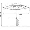 imageSunnyglade 9 Patio Umbrella Outdoor Table Umbrella with 8 Sturdy Ribs TanRed