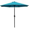 imageSunnyglade 9 Patio Umbrella Outdoor Table Umbrella with 8 Sturdy Ribs TanTeal Blue