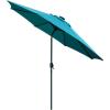imageSunnyglade 9 Patio Umbrella Outdoor Table Umbrella with 8 Sturdy Ribs TanTeal Blue