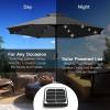 imageSunnyglade 9 Solar LED Lighted Patio Umbrella with 8 RibsTilt Adjustment and Crank Lift System Light TanGrey