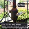 imageSunnyglade 9 Solar LED Lighted Patio Umbrella with 8 RibsTilt Adjustment and Crank Lift System Light TanLight Tan