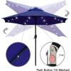 imageSunnyglade 9 Solar LED Lighted Patio Umbrella with 8 RibsTilt Adjustment and Crank Lift System Light TanNavy Blue