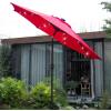 imageSunnyglade 9 Solar LED Lighted Patio Umbrella with 8 RibsTilt Adjustment and Crank Lift System Light TanRed