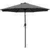 imageSunnyglade 9 Patio Umbrella Outdoor Table Umbrella with 8 Sturdy Ribs TanGrey