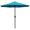 imageSunnyglade 9 Patio Umbrella Outdoor Table Umbrella with 8 Sturdy Ribs TanTeal Blue