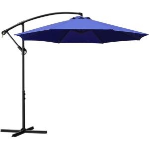 imageSunnyglade 10Ft Outdoor Adjustable Offset Cantilever Hanging Patio Umbrella TanNavy Blue