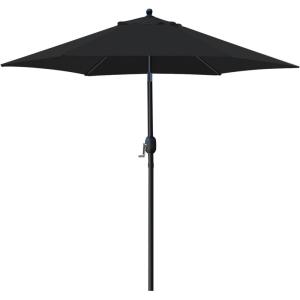 imageSunnyglade 75 Patio Umbrella Outdoor Table Market Umbrella with Push Button TiltCrank 6 Ribs TanBlack