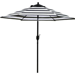 imageSunnyglade 75 Patio Umbrella Outdoor Table Market Umbrella with Push Button TiltCrank 6 Ribs TanBlack and White