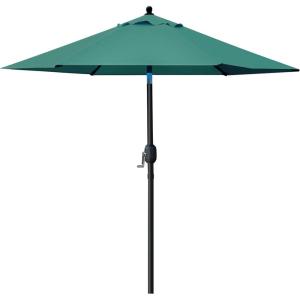 imageSunnyglade 75 Patio Umbrella Outdoor Table Market Umbrella with Push Button TiltCrank 6 Ribs TanDark Green