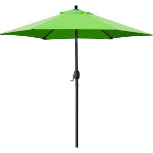 imageSunnyglade 75 Patio Umbrella Outdoor Table Market Umbrella with Push Button TiltCrank 6 Ribs TanGrass Green