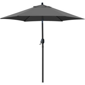 imageSunnyglade 75 Patio Umbrella Outdoor Table Market Umbrella with Push Button TiltCrank 6 Ribs TanGrey