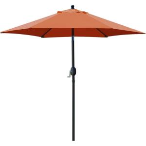 imageSunnyglade 75 Patio Umbrella Outdoor Table Market Umbrella with Push Button TiltCrank 6 Ribs TanOrange