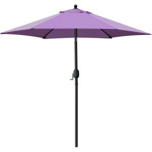imageSunnyglade 75 Patio Umbrella Outdoor Table Market Umbrella with Push Button TiltCrank 6 Ribs TanPurple