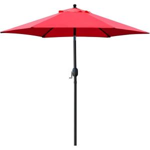 imageSunnyglade 75 Patio Umbrella Outdoor Table Market Umbrella with Push Button TiltCrank 6 Ribs TanRed