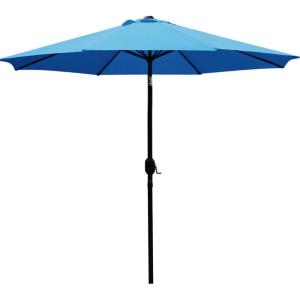imageSunnyglade 9 Patio Umbrella Outdoor Table Umbrella with 8 Sturdy Ribs TanBlue
