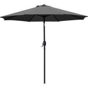 imageSunnyglade 9 Patio Umbrella Outdoor Table Umbrella with 8 Sturdy Ribs TanGrey