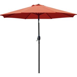 imageSunnyglade 9 Patio Umbrella Outdoor Table Umbrella with 8 Sturdy Ribs TanOrange
