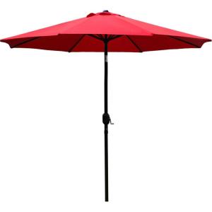 imageSunnyglade 9 Patio Umbrella Outdoor Table Umbrella with 8 Sturdy Ribs TanRed