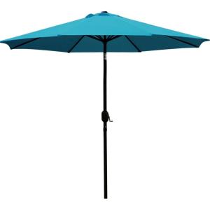imageSunnyglade 9 Patio Umbrella Outdoor Table Umbrella with 8 Sturdy Ribs TanTeal Blue