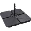 imageSunnyglade 4PCS 176LB Square Shaped Water Or Sand Filled Umbrella Base Cantilever Offset Patio Market Umbrella Base Stand with U Locking BlackBlack