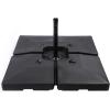 imageSunnyglade 4pcs 200LB Square Patio Umbrella Base Water Filled Umbrella Stand Suitable for All Kinds Of Cross Tiles BlackBlack
