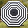 imageSunnyglade 9 Patio Umbrella Outdoor Table Umbrella with 8 Sturdy Ribs Blue and WhiteBlack and White