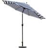 imageSunnyglade 9 Patio Umbrella Outdoor Table Umbrella with 8 Sturdy Ribs Blue and WhiteBlue and White