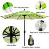 imageSunnyglade 9 Patio Umbrella Outdoor Table Umbrella with 8 Sturdy Ribs Blue and WhiteGrass Green and White