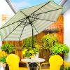 imageSunnyglade 9 Patio Umbrella Outdoor Table Umbrella with 8 Sturdy Ribs Blue and WhiteGrass Green and White