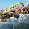imageSunnyglade 9 Patio Umbrella Outdoor Table Umbrella with 8 Sturdy Ribs Blue and WhiteGrass Green and White