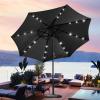 imageSunnyglade 9 Solar LED Lighted Patio Umbrella with 8 RibsTilt Adjustment and Crank Lift System BlackBlack
